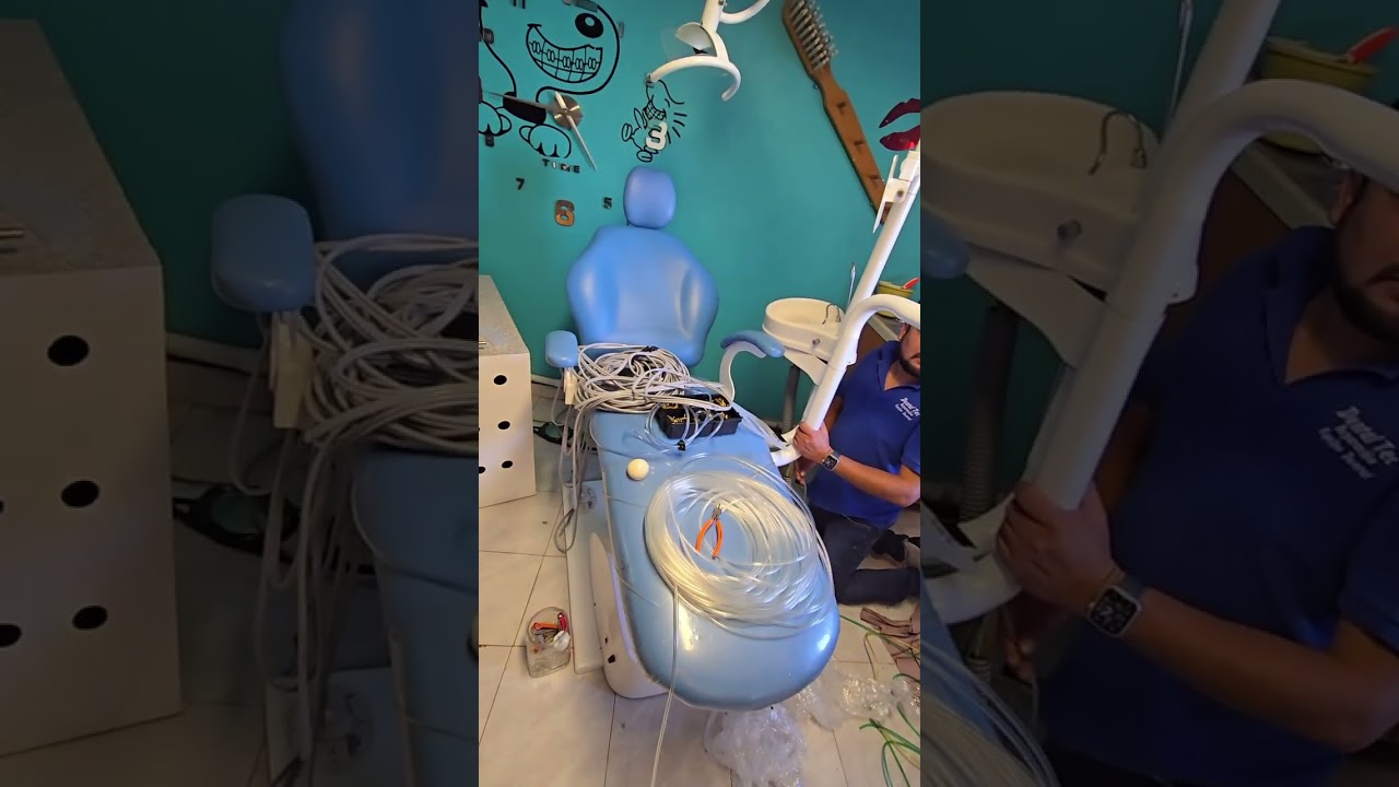 Reparación Equipo Dental, cambio de mangueras y compresor dental libre de aceite.