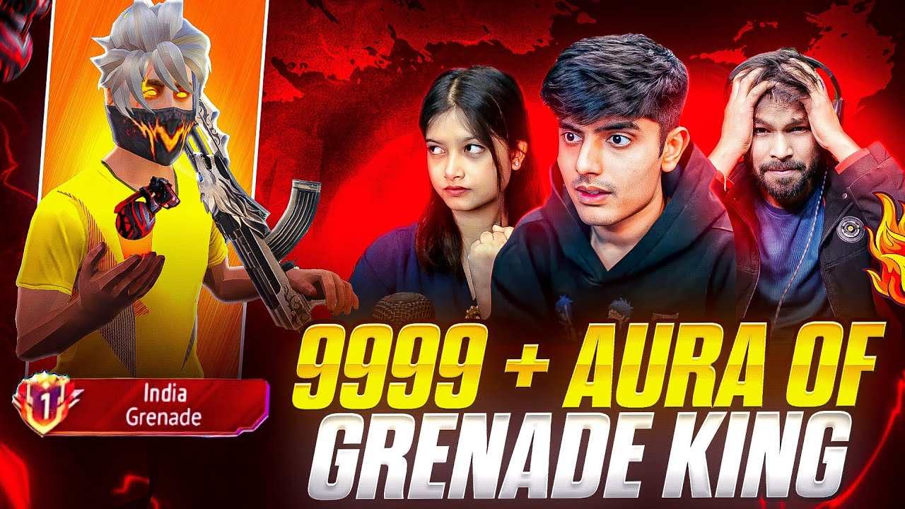 THE REAL ☠️ AURA OF GRENADE 💣 KING 👑 YOUTUBERS UNBELIEVABLE 🤬 REACTION 🤯🔥 - GARENA FREE FIRE