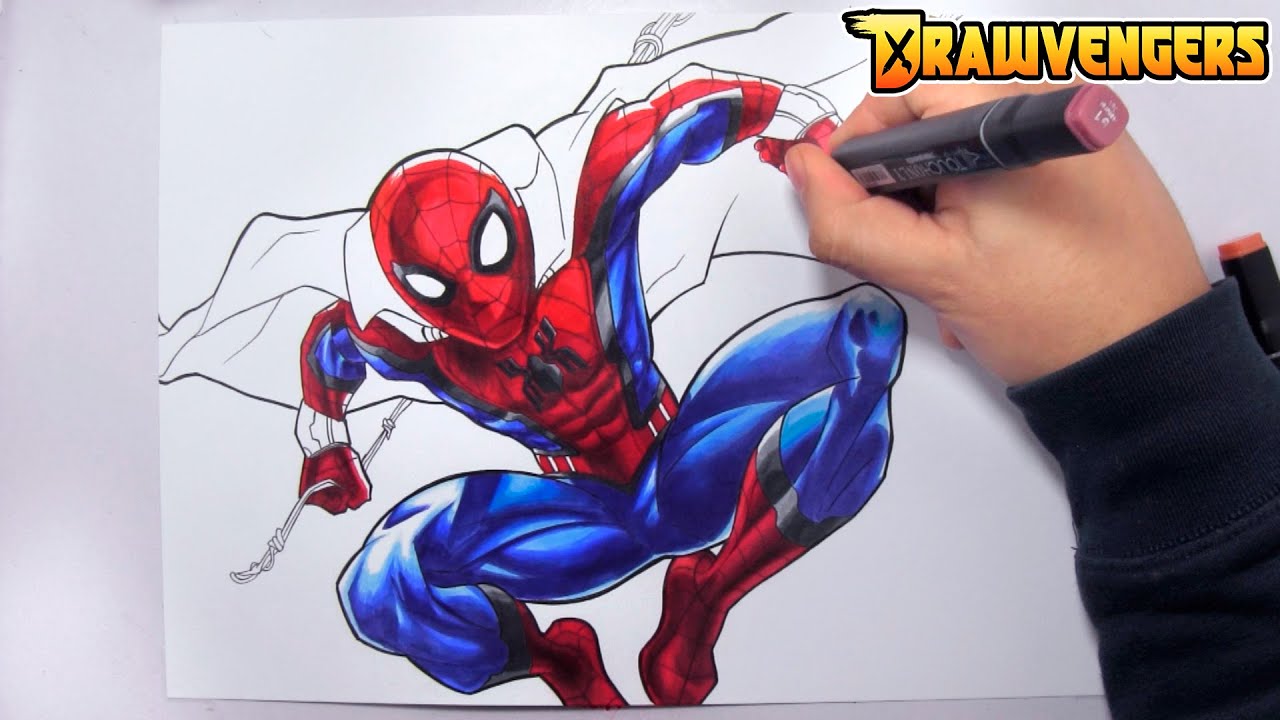 CÓMO DIBUJAR A SPIDER-MAN CAZADOR DE ZOMBIES [WHAT IF] | Drawvengers #1