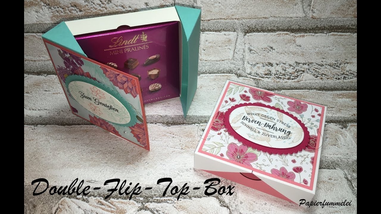 Double-Flip-Top-Box für Lindt Mini Pralinen basteln *Tutorial*