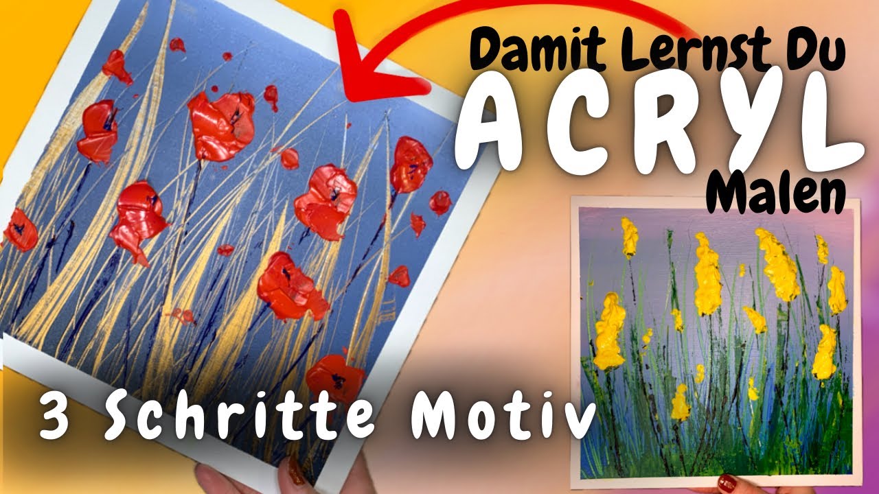 Mit diesem Motiv lernst du in 3 Schritten mit Acryl zu malen! KreAktiv Kalender Tag 19