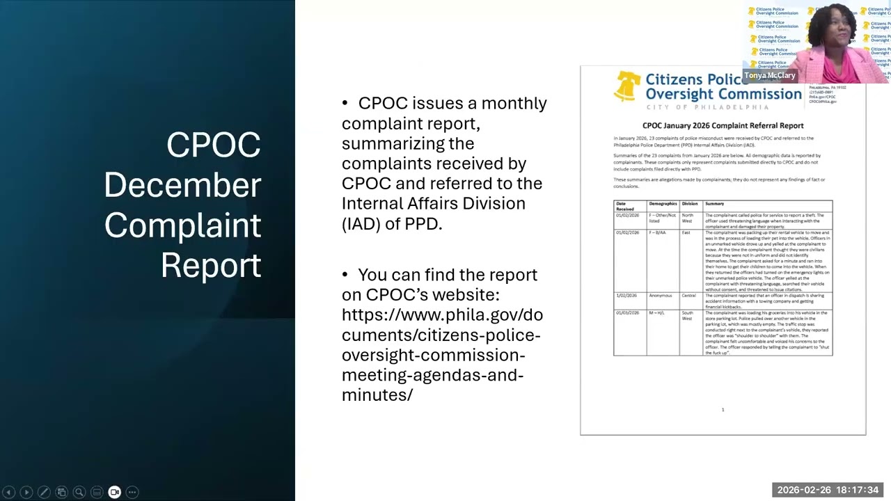 CPOC's Public Commissioners' Meeting February Part 2 (2026)