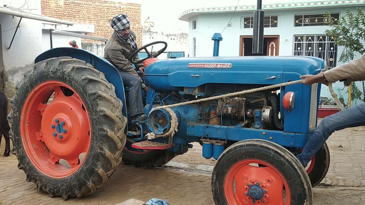 fordson super cold start in india #fordson #start #tractor