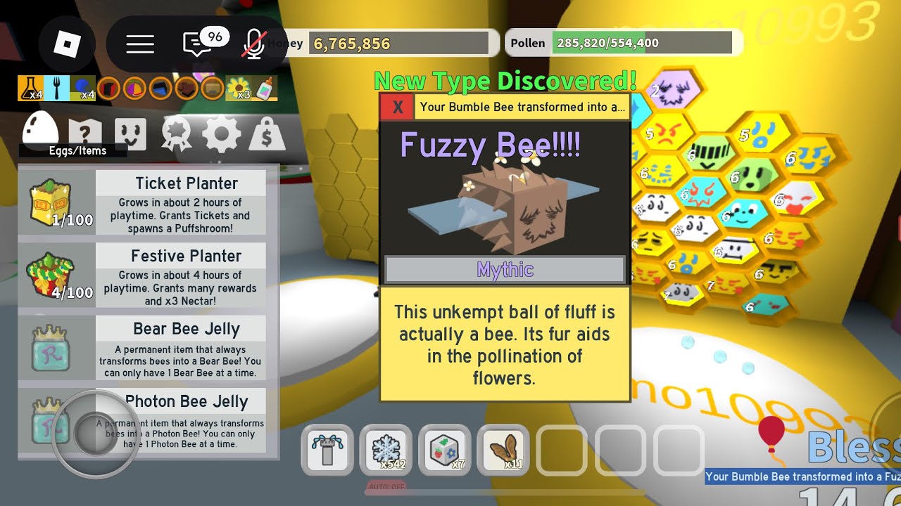 Part 2 Bee Swarm Noob To Pro (we got a mythic bee!) #fyp 