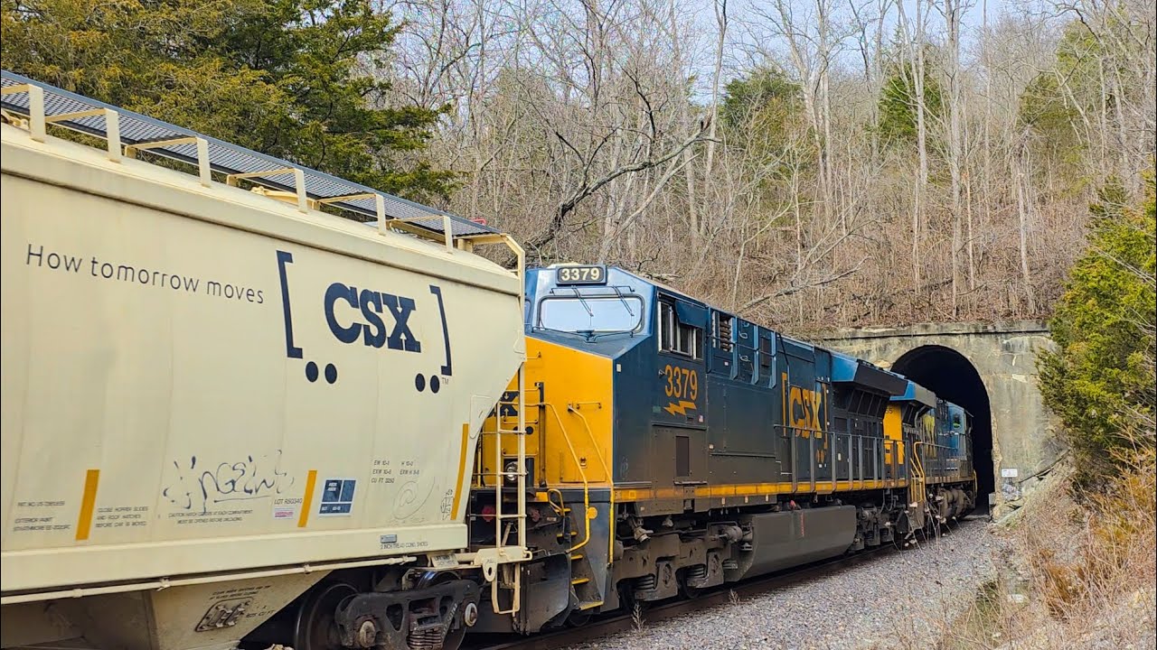 CSX Manifest Train Heads Into The Tunnel 2/26/2026