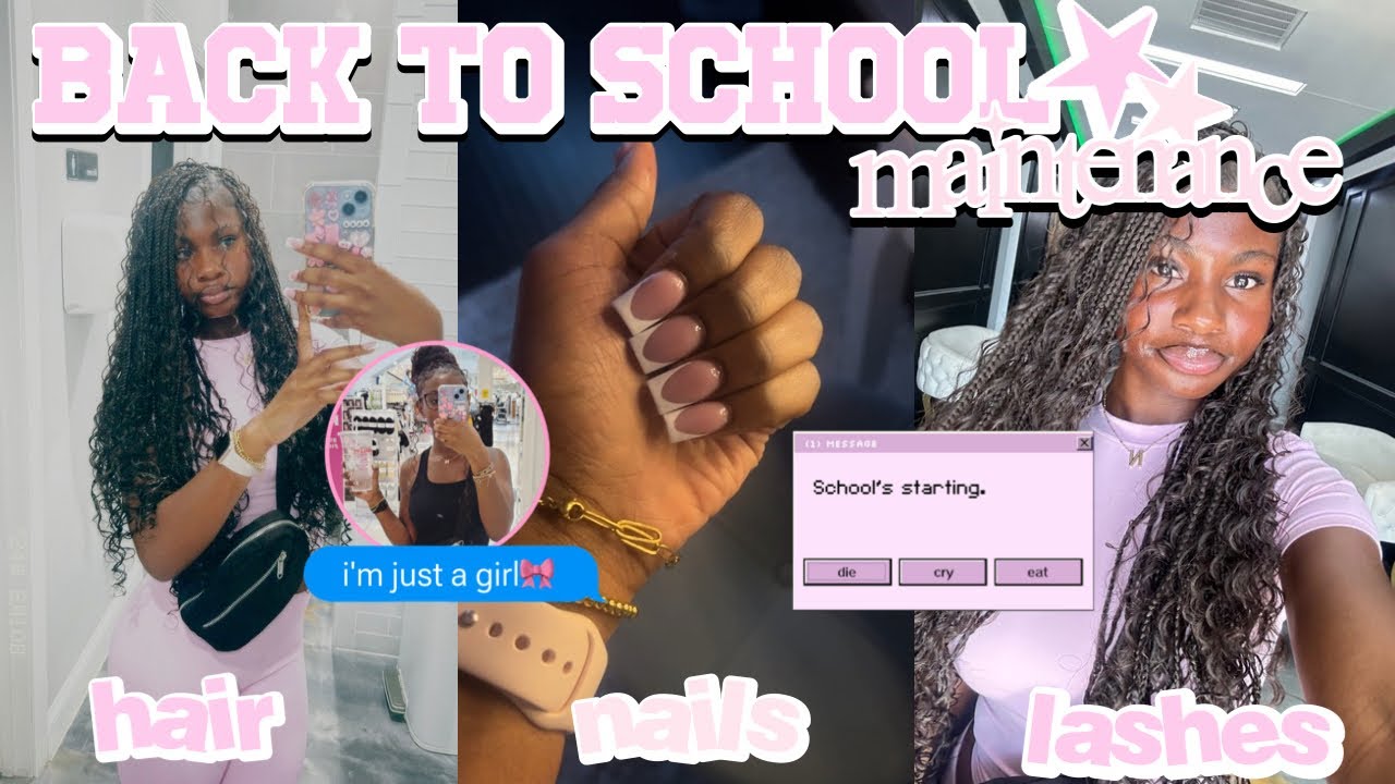 BACK TO SCHOOL GLOW UP + HIGH SCHOOL ADVICEꨄ |new hair, nails, lashes & chit chat