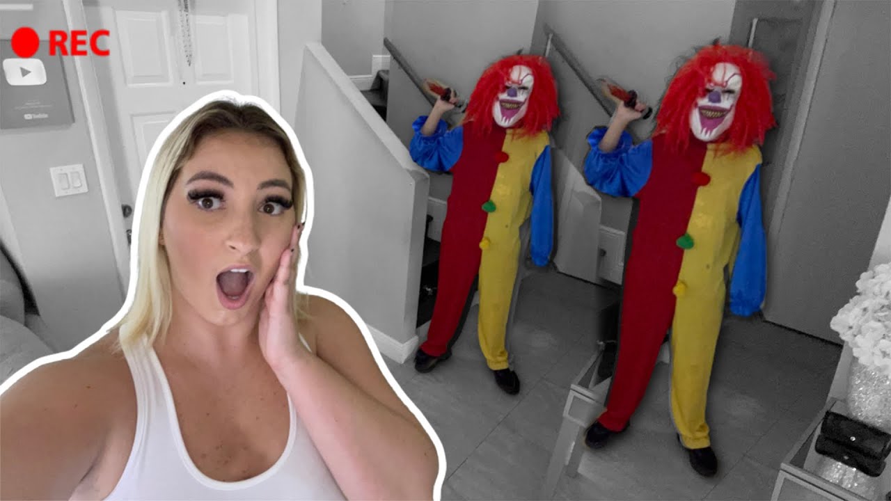 SCARY CLOWNS BROKE INTO MY HOUSE... *CAUGHT ON CAMERA*