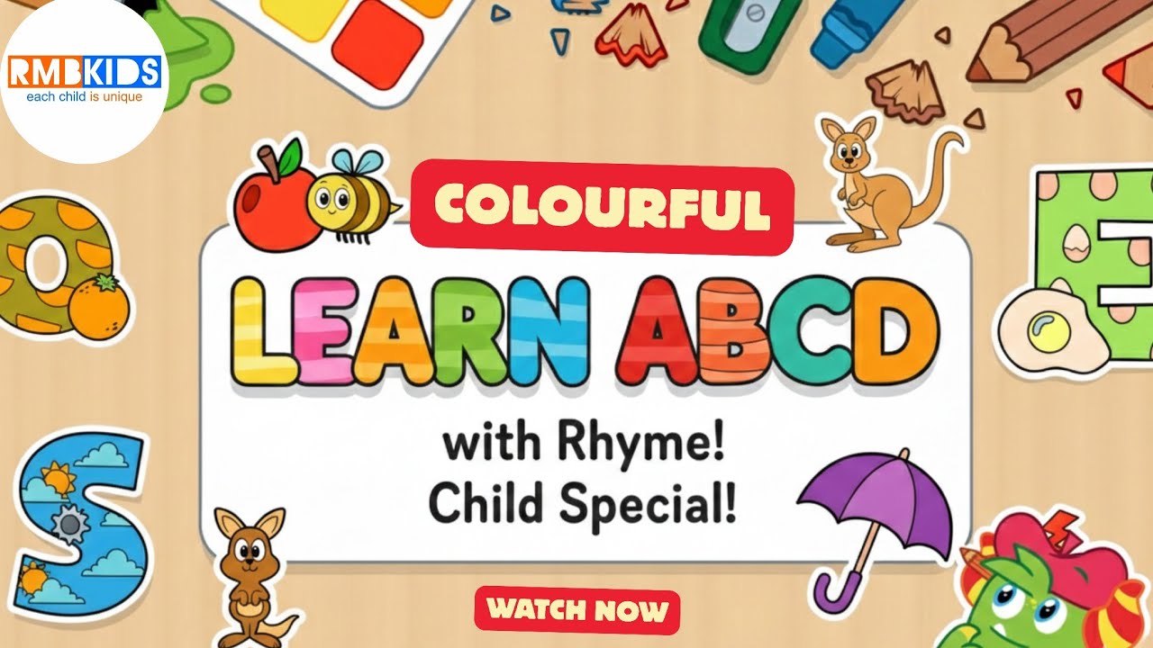 Learn ABC Phonics & Colors with Rhyme🌈 Beautiful Alphabet Rhyme for Toddlers @RmbKids 