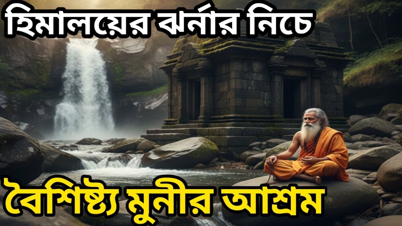 হিমালয়ের ঝর্নার পাশে বৈশিষ্ট্য মুনির আশ্রম,, অসমের গুয়াহাটির কাছে বৈশিষ্ট্য মুনির আশ্রম।
