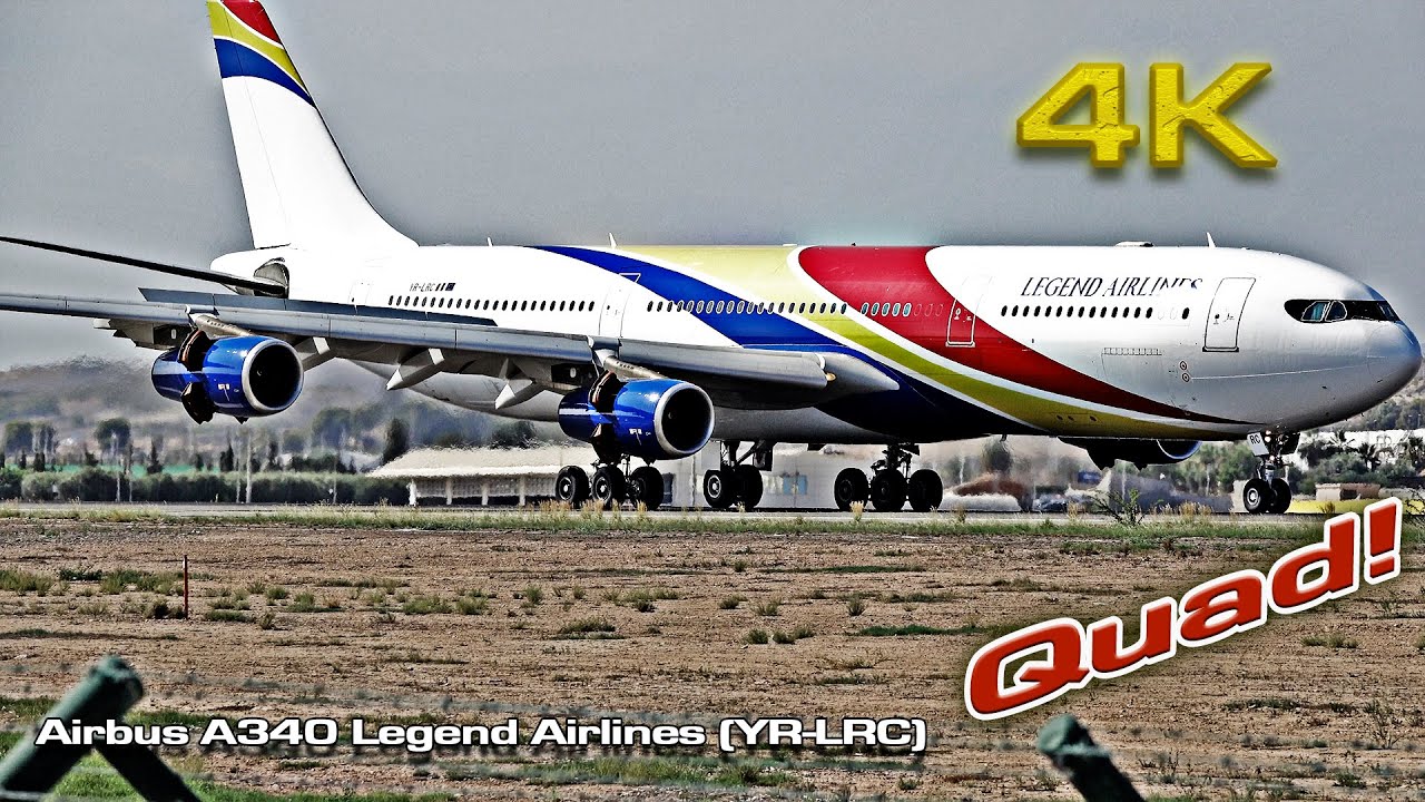Impressive Airbus A340 313 Legend Airlines (YR-LRC) Alicante!