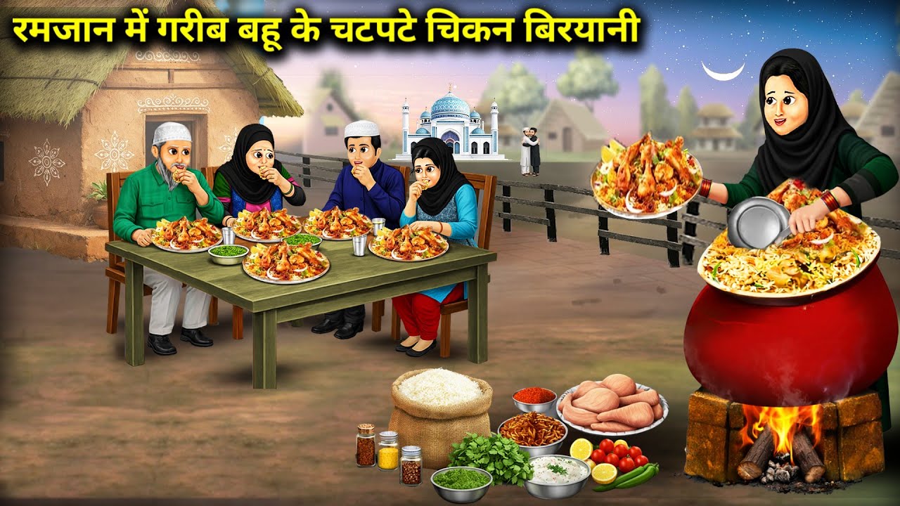 रमजान मे गरीब बहू के चटपटे चिकन बिरयानी | Poor Daughter-In-Law Spicy Chicken Biryani | Cartoon Video