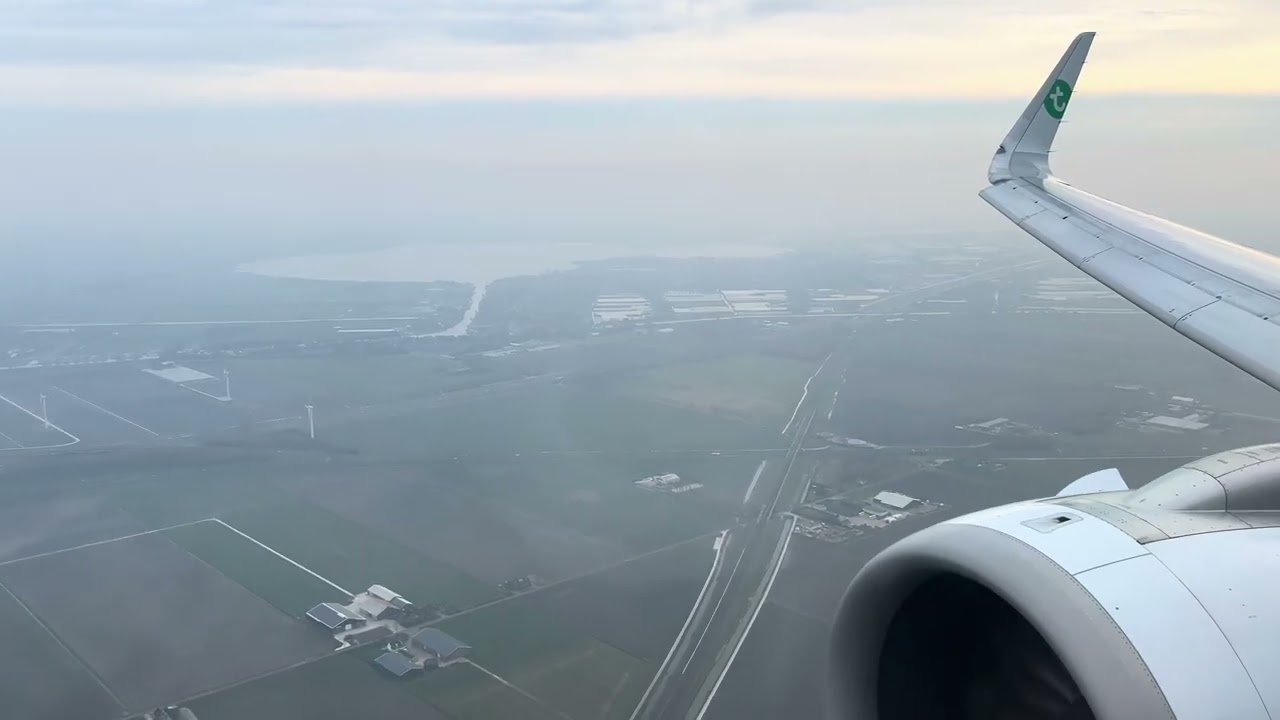 Transavia Airbus A321neo Landing at Amsterdam Schiphol Airport