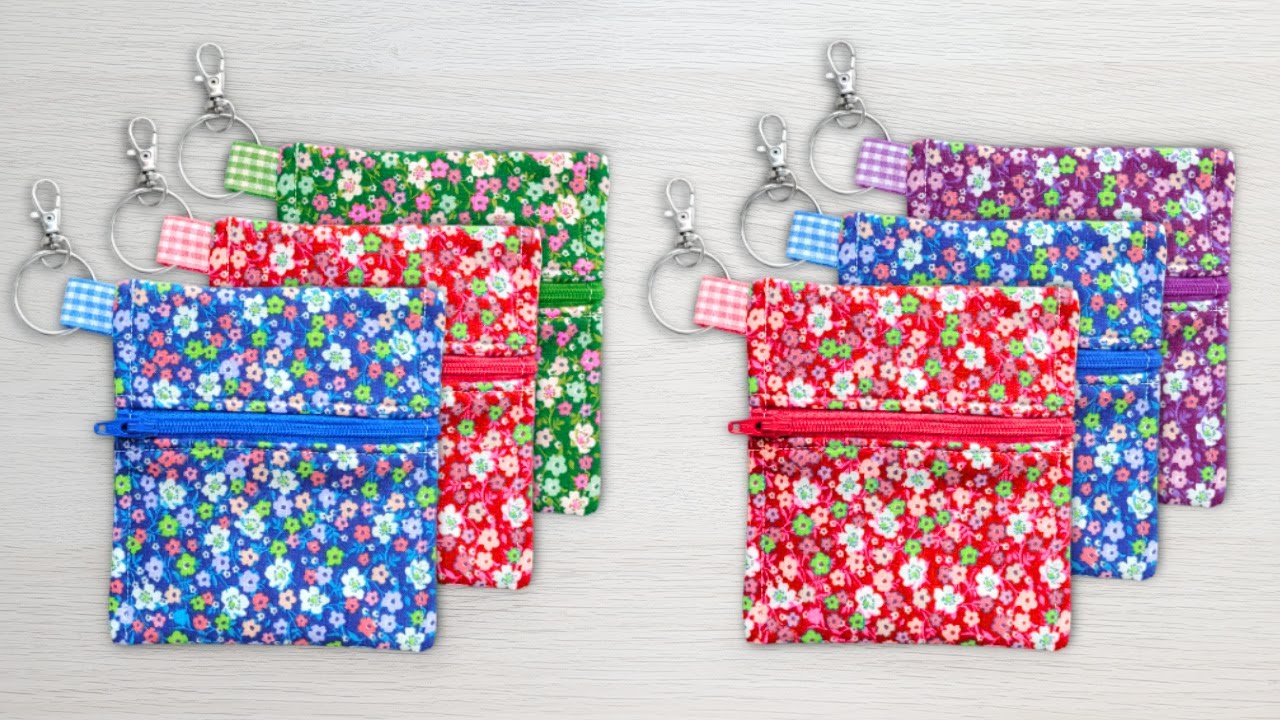 Super Easy Zippered Pouch Tutorial. Cute Pouch for Gift Ideas. Easy Sewing Project To Make Pouch.