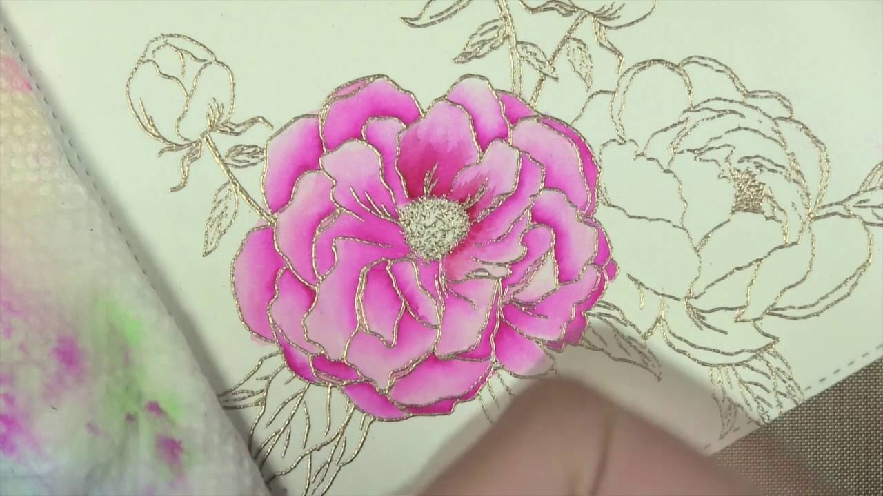 Zig Marker Watercoloring Peonies Tutorial (1 of 2)