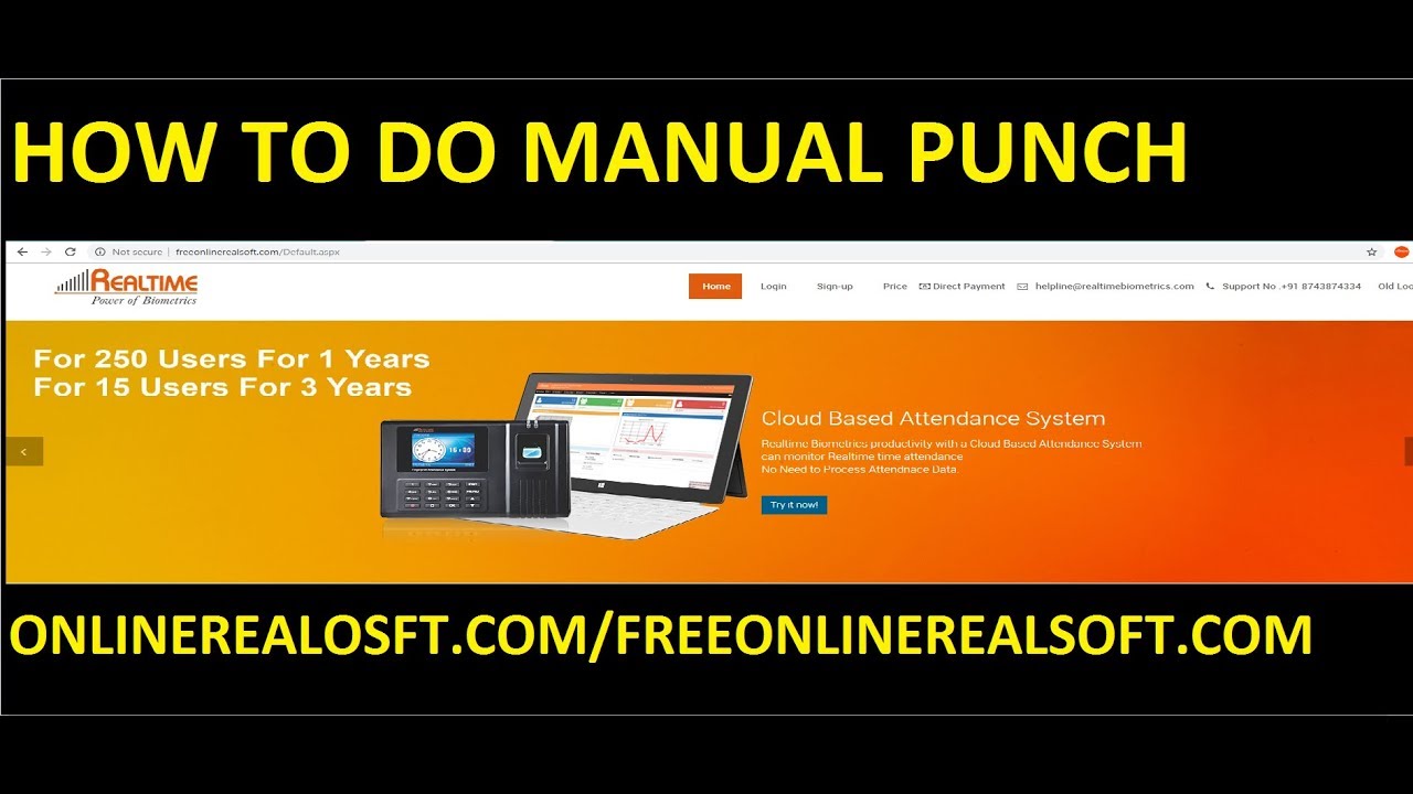 HOW TO DO MANUAL PUNCH IN FREEONLINE/ONLINEREALSOFT.COM