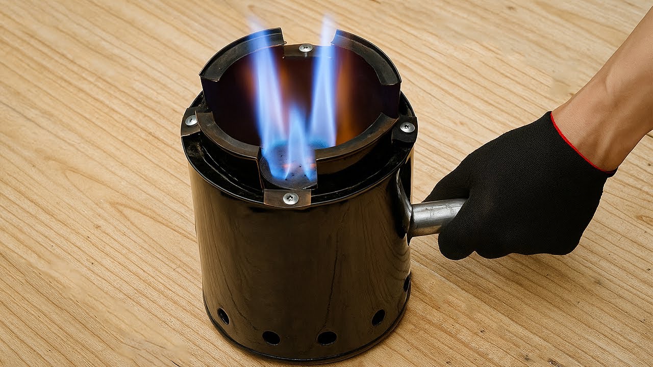 How to make a mini waste oil stove from a tin can. Free energy - easy for every home!