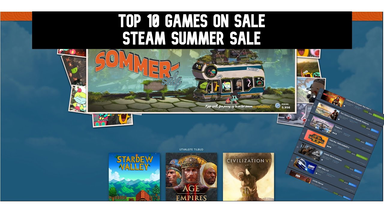 Top 10 games on sale - Steam Summer Sale 2020