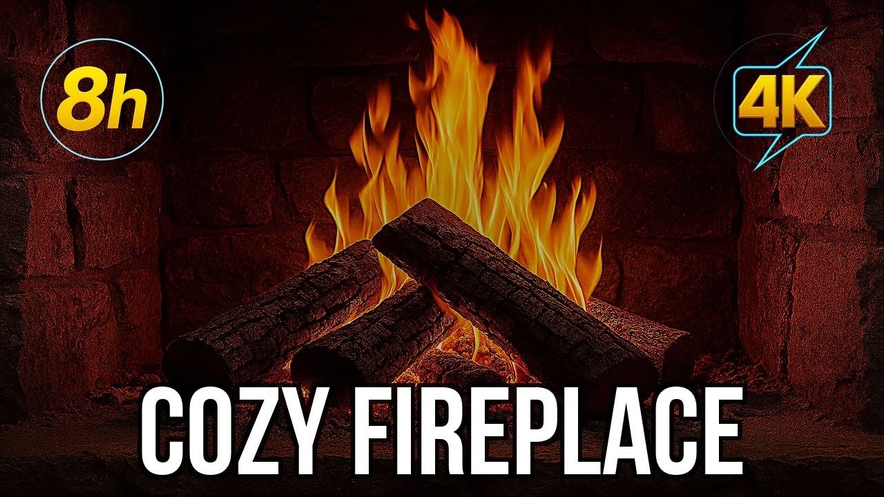 8 Hours Fireplace Sounds 🔥 Crackling Fire for Deep Sleep