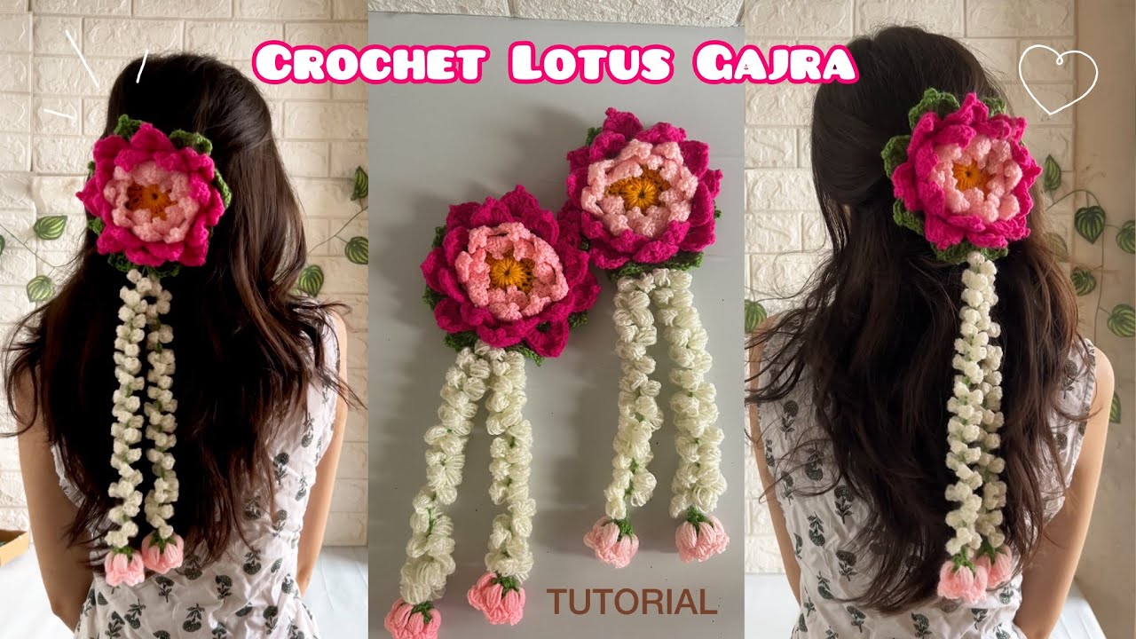 How to Crochet a Lotus Gajra (Part 2) | Step-by-Step Lotus Gajra Tutorial for Beginners 🌸