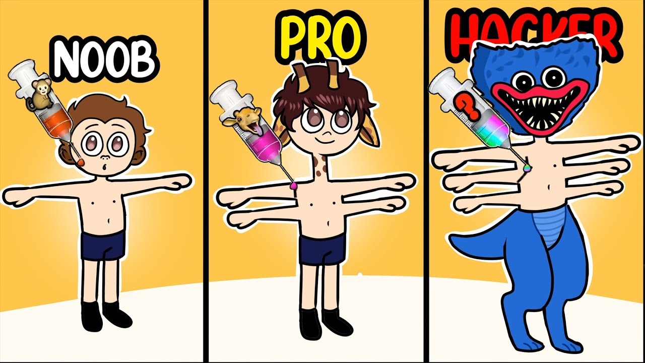 NOOB vs PRO vs HACKER en MERGE ANIMALS 3D !! (EXPERIMENTOS) - DeGoBooM