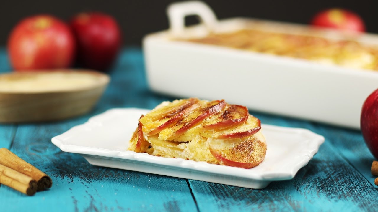 Apfelauflauf mit Grie&szlig; gef&auml;llt als Dessert Rezept bestimmt auch Oma