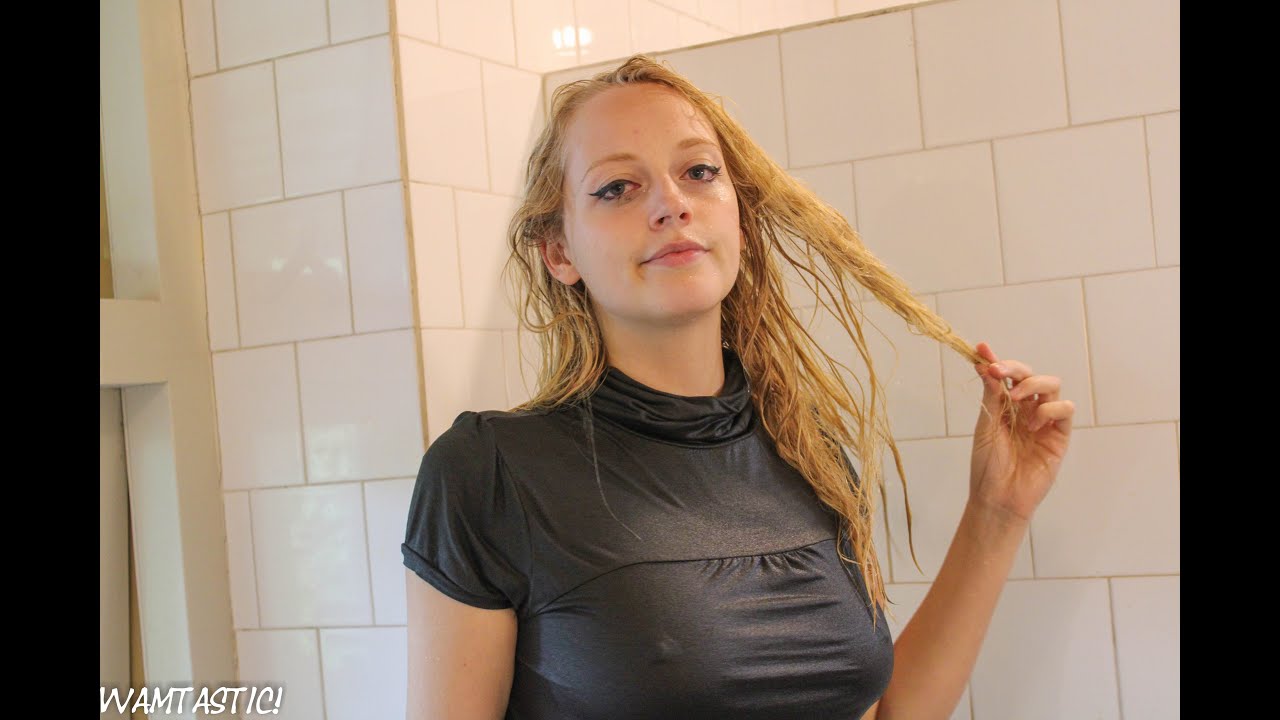Trailer: Eileens braless shower in turtleneck dress