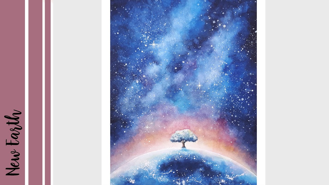 NEW EARTH | Watercolor Galaxy Painting