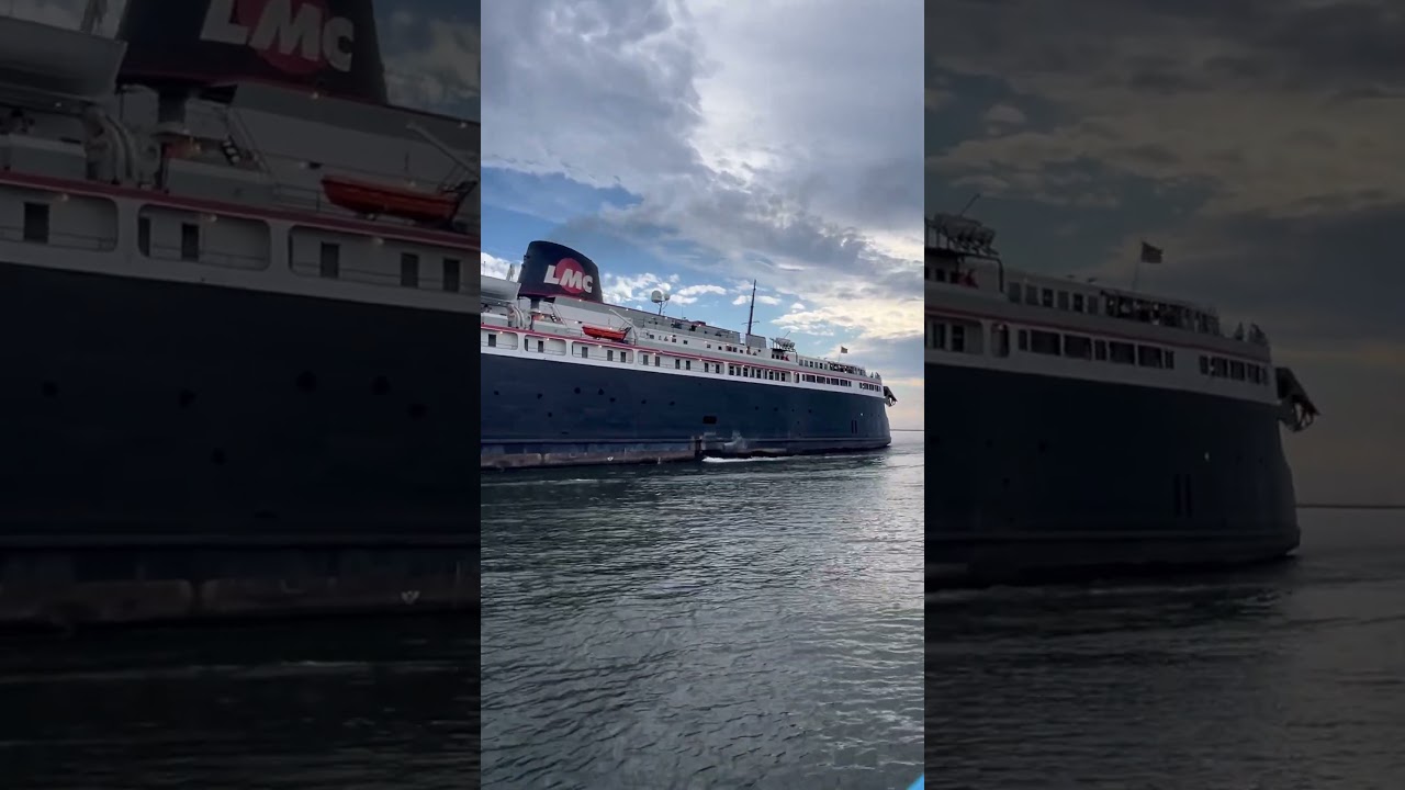 Car Ferry Lake Michigan Badger cruising into Port return from Wisconsin 
