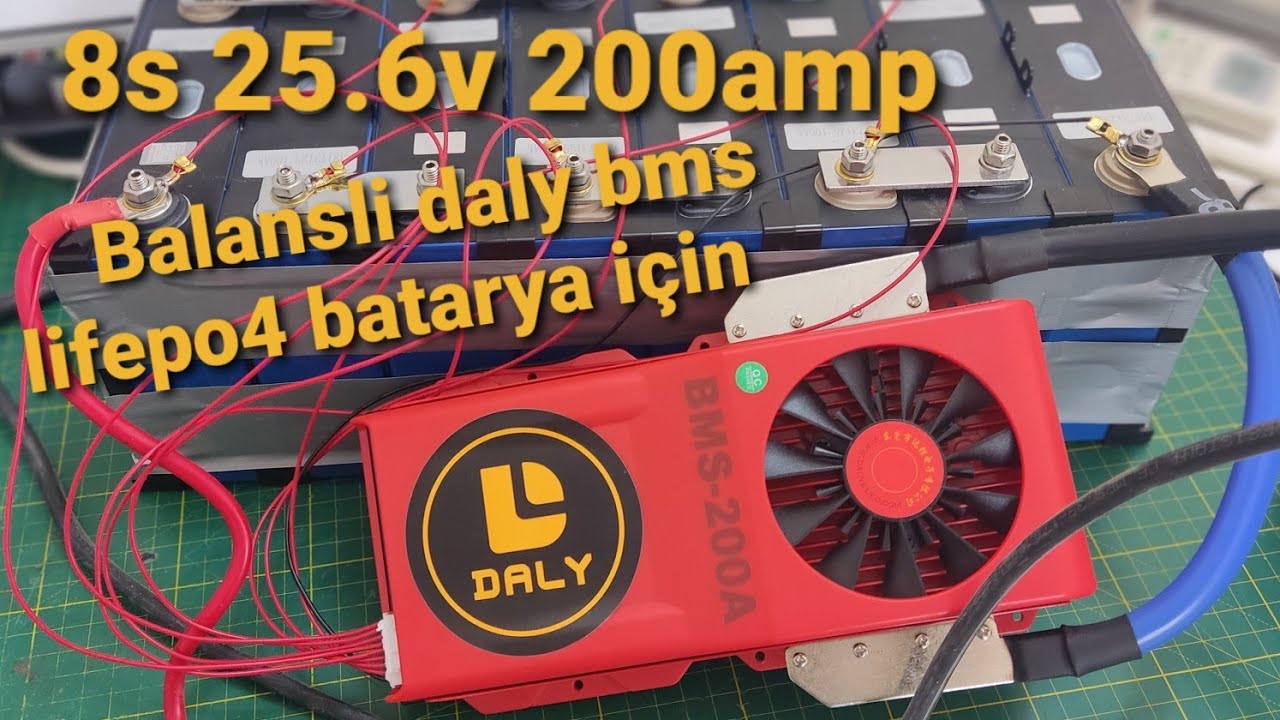 DALY 8S 200AMP BMS LİFEPO4 BATARYA BAĞLANTISI NASIL YAPILIR ? test ve inceleme