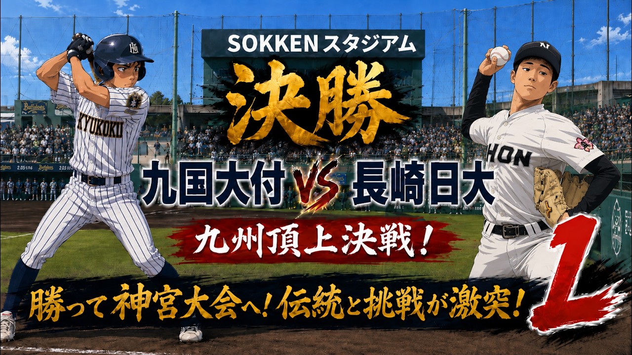 九州国際大付 vs 長崎日大 ①【決勝】九州頂上決戦！！！勝って神宮大会へ！伝統と挑戦が激突！【４K】  第157回 九州高校野球秋季大会　2025年11月1日 宮崎・SOKKENスタジアム