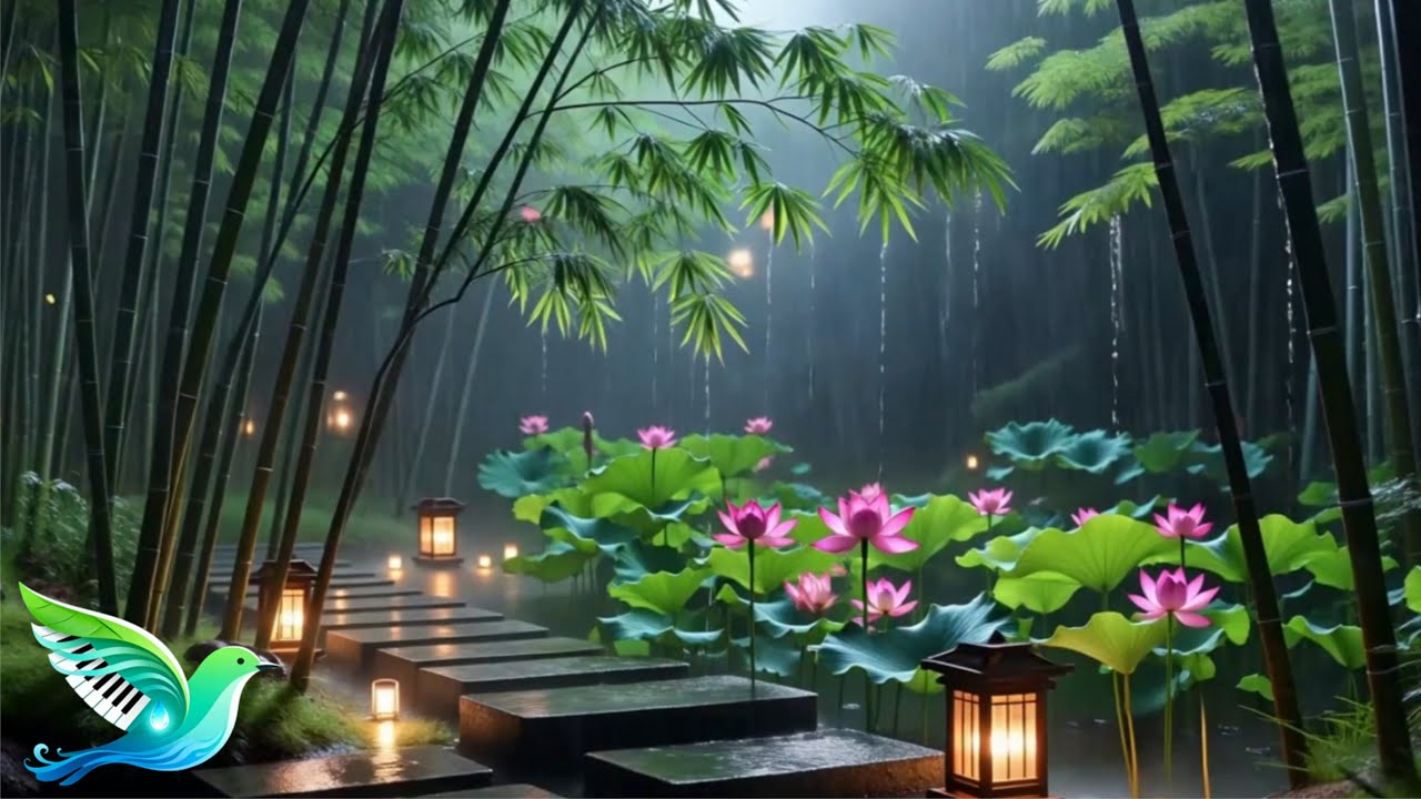 Night Rain Piano Music for Anxiety Relief Sleep | 3 Hours