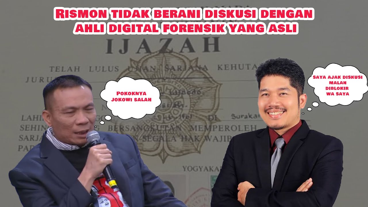 Rismon dikuliti habis oleh Joshua M Sinambela ahli digital forensik yang asli // kasus ijazah jokowi