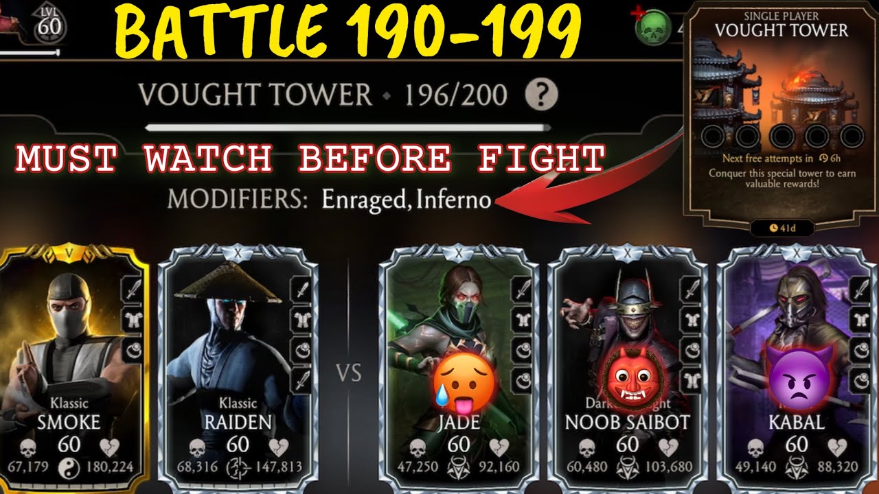 Vought Tower Hard Battles 190-199 Fight + Reward MK Mobile