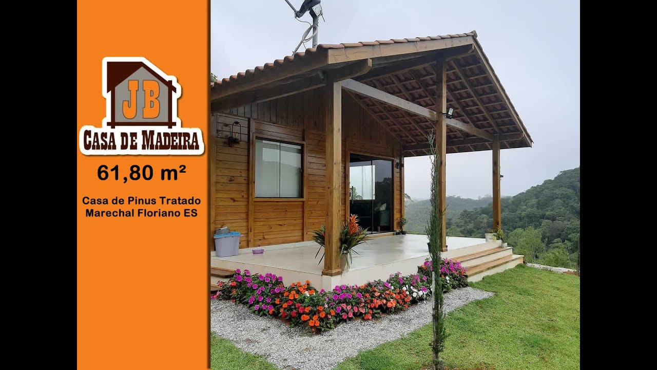 Casa de Madeira Tratada | Pinus Autoclave com 61,80 m² | Marechal Floriano ES