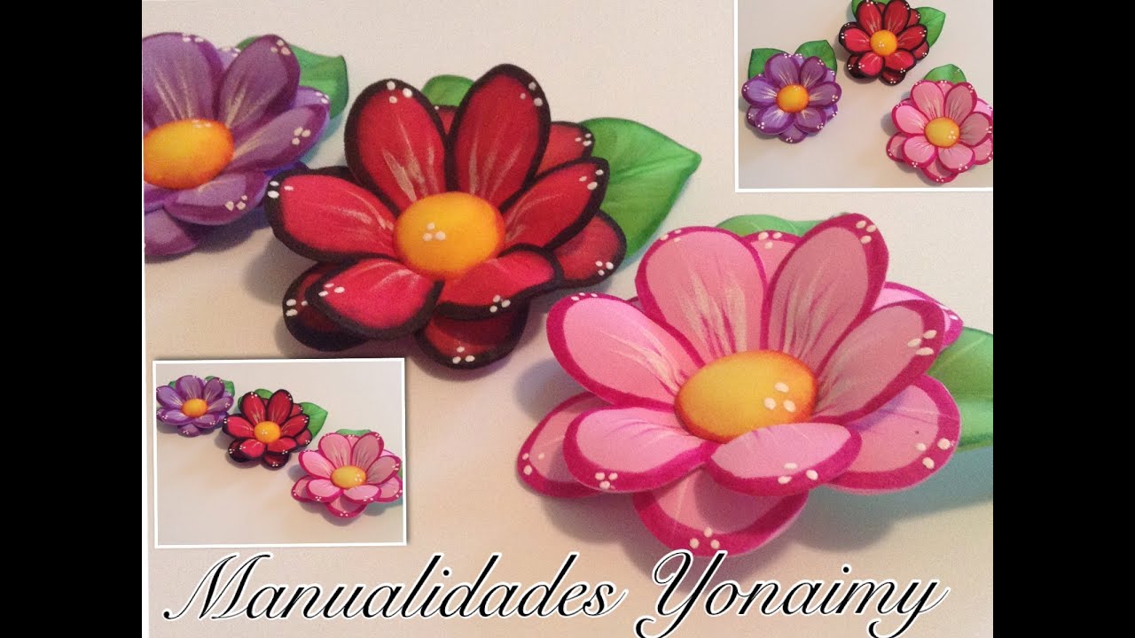 FLORES DOBLES DE FOAMY O GOMA EVA CON TERMOFORMADO