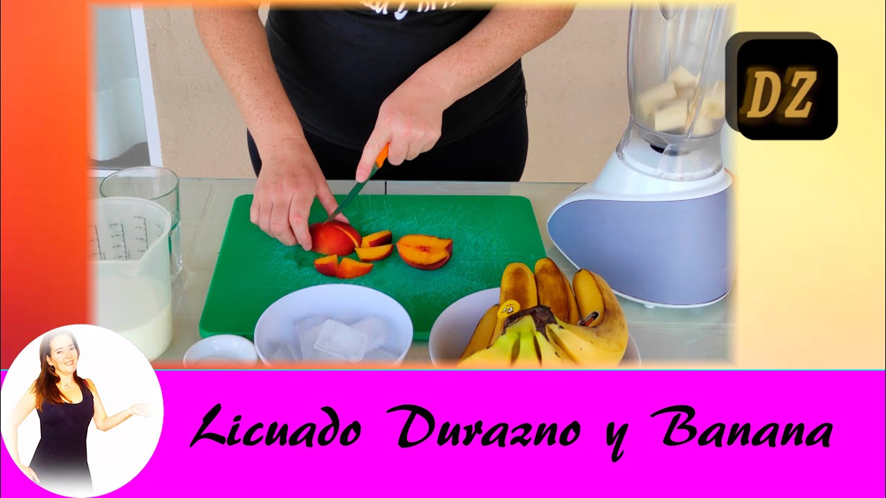 LICUADO DURAZNO Y BANANA - Licuados Saludables - Desayunos Saludables - Licuado Facil y Rapido