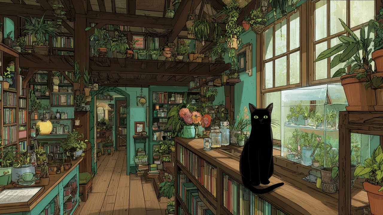 [Playlist] (no mid roll ads) Feline's Enchanted Library Retreat | Lofi & Classical Music