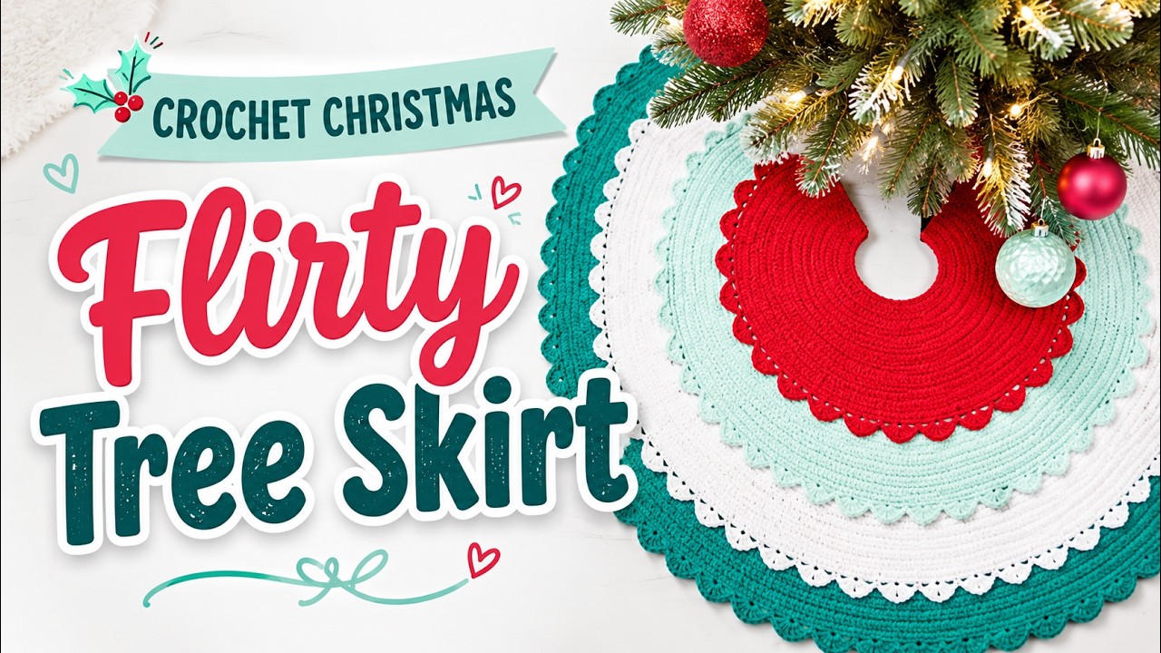 Crochet Christmas Flirty Tree Skirt Pattern | EASY | The Crochet Crowd