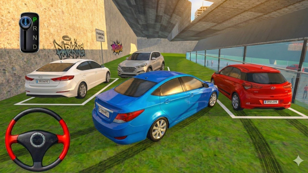 New Hyundai solaris Auto simulator Car stuck For parking Lake building–3d driving class new update