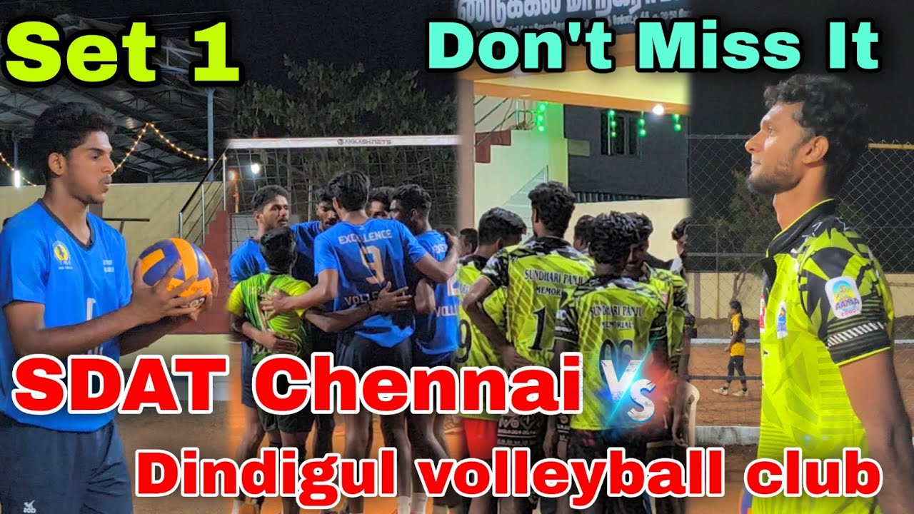 SDAT Chennai 🆚 Dindigul volleyball club !! [ Set 1 ] Don't Miss It Friends 🔥#viral#video 