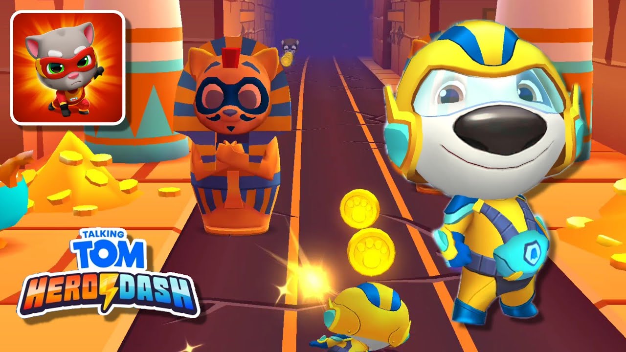 Talking Tom Hero Dash Super Stripe Hank in Trail of Lights and Sliding Walls Events