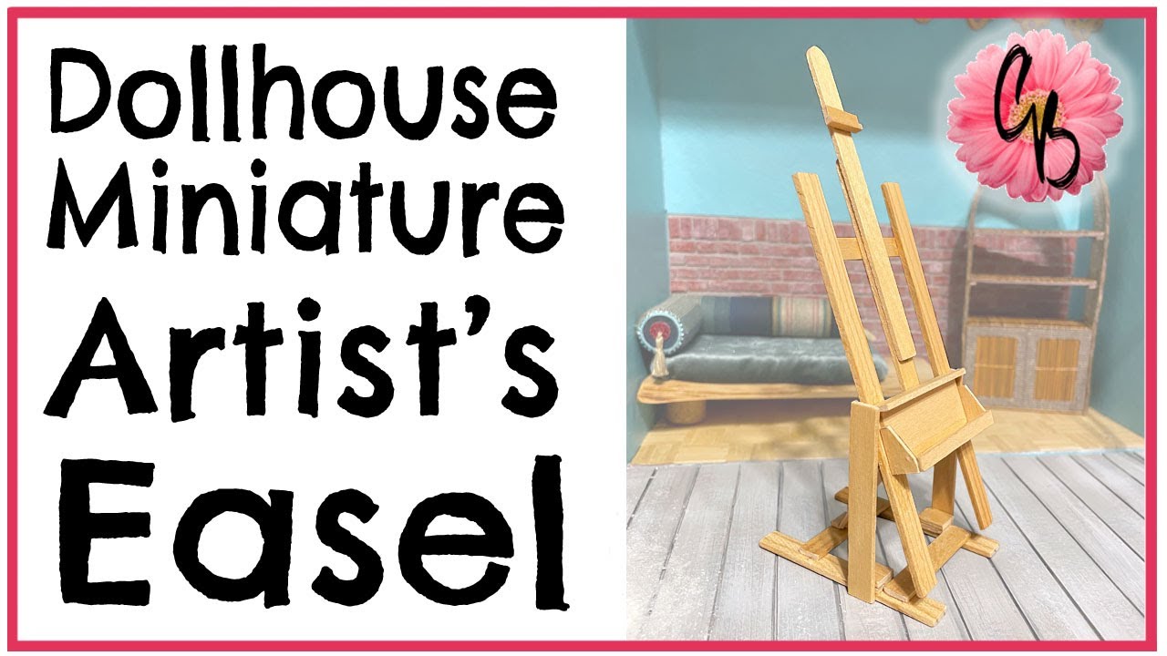 DIY - How To Create A Miniature Art Studio EASEL - Miniature Boho Room Box - TUTORIAL