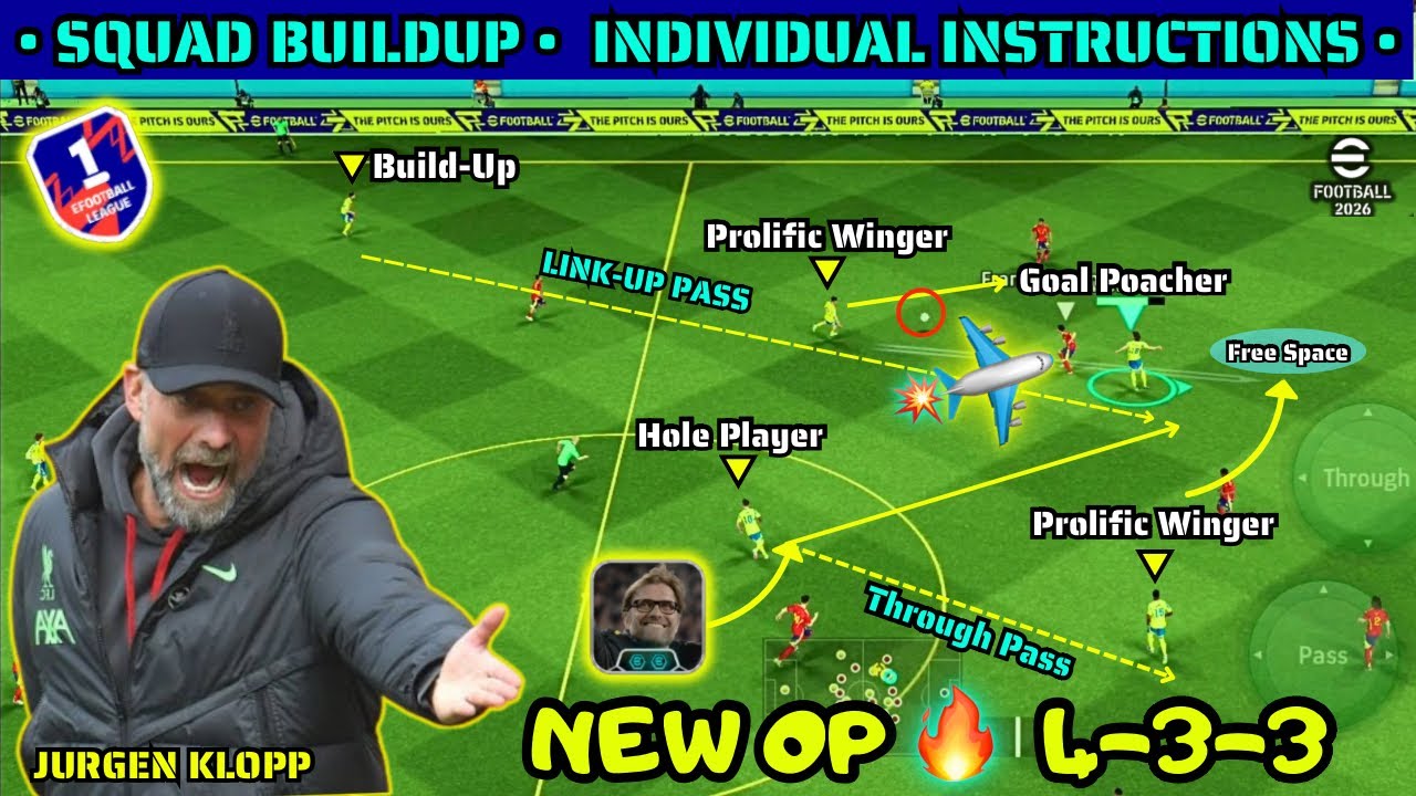 OP 4-3-3 ✈️🫴🔥 Быстрая контратака. Лучшая расстановка в eFootball 26 | Юрген Клопп. Быстрая контра...