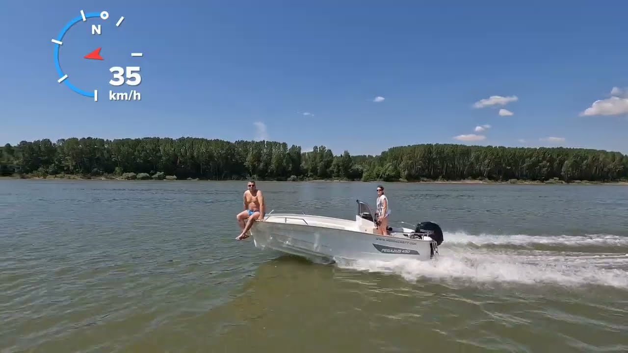 Развяваме си байрака с Pegazus 450 около Quicksilver 505 Open