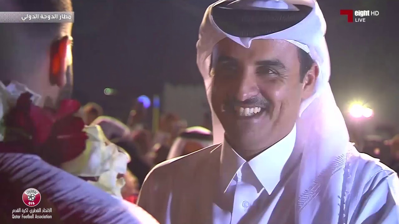 أمير البلاد المفدى يستقبل بمطار الدوحة الدولي بعثة منتخبنا الوطني بطل كأس آسيا 2019