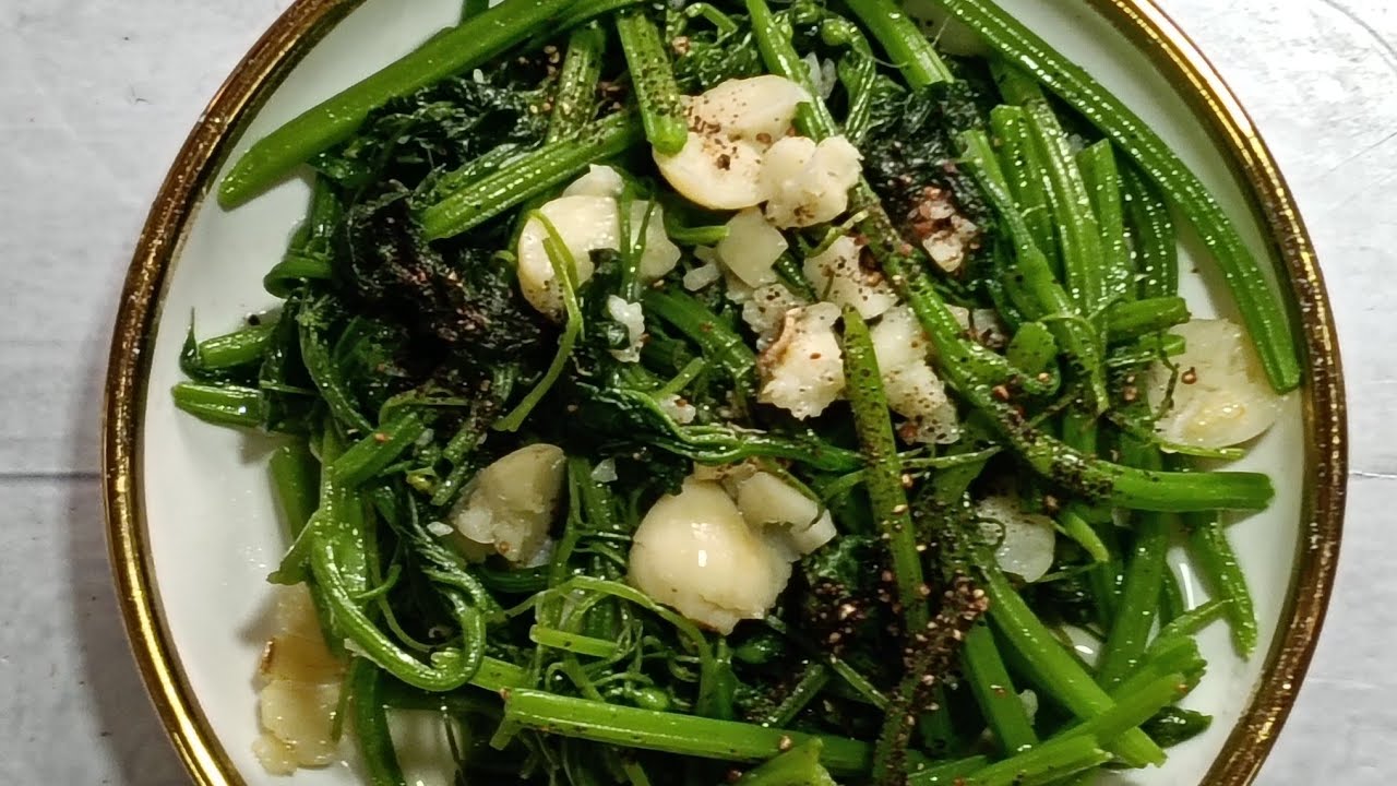Món ăn.bài thuốc.đọt bầu sào tỏi.