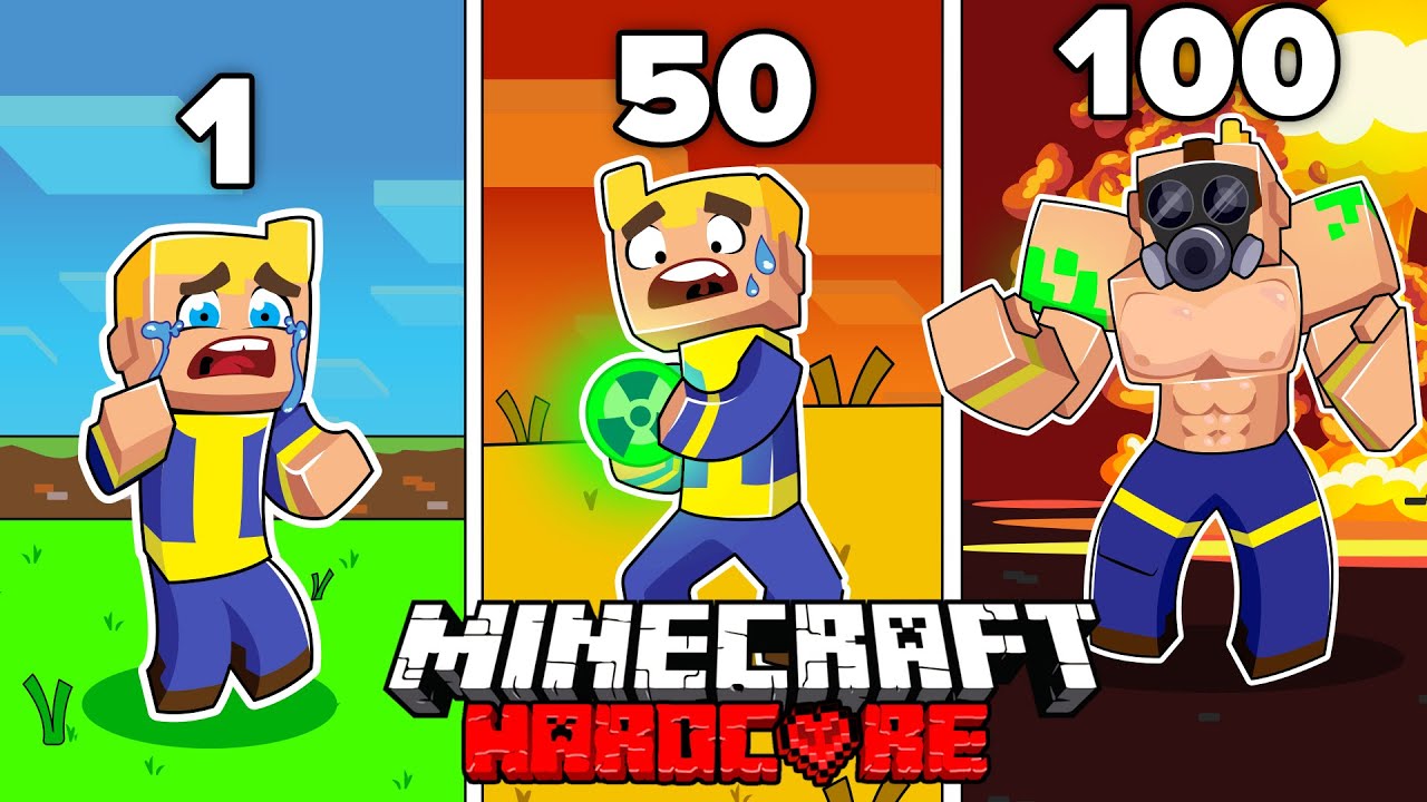 Ich überlebe 100 TAGE als ATOMKRIEGER in Minecraft Hardcore!