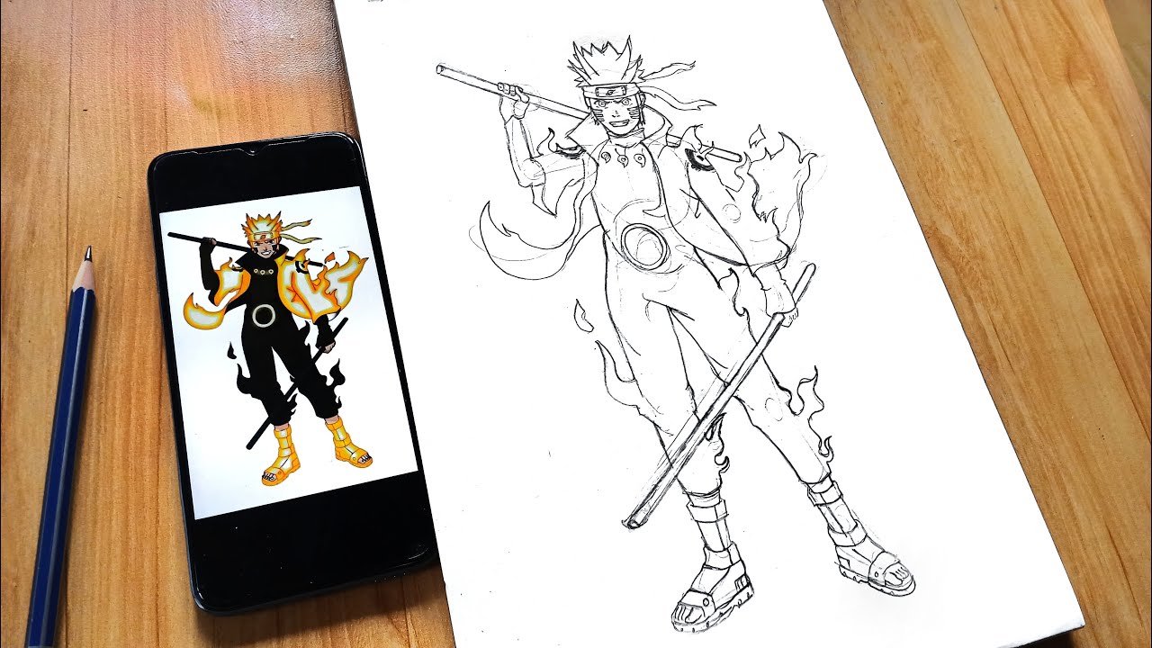 How to Draw Naruto Sage Mode (Full Body) | Naruto Sage Mode Drawing | Anime Drawing Easy - Naruto