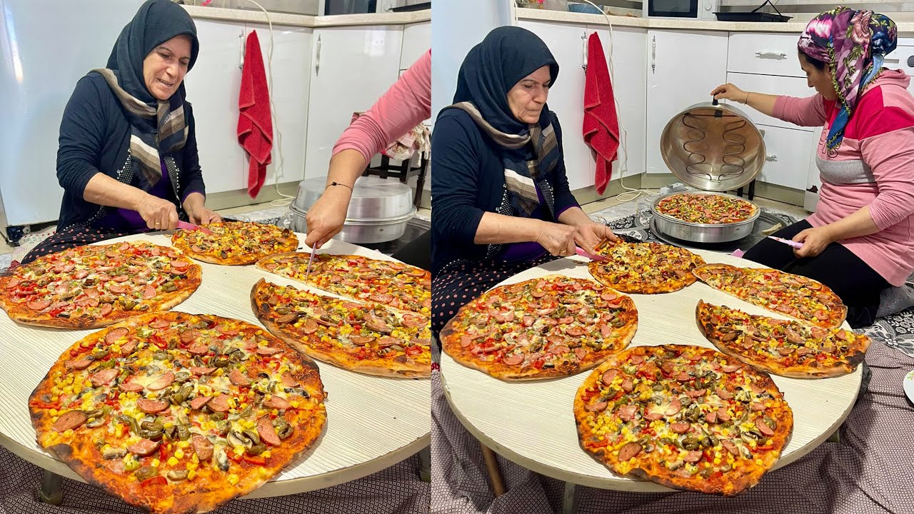 TEPSİ TEPSİ YAPTIĞIMIZ EV TANDIRINDA PİZZA BU LEZZETE BAYILACAKSINIZ