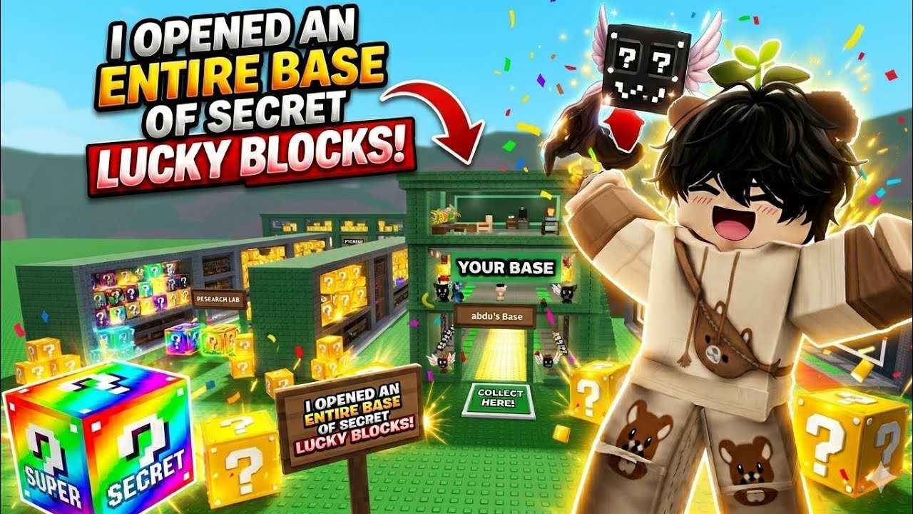 I OPENED AN ENTIRE BASE OF SECRET LUCKY BLOCKS 💀 !